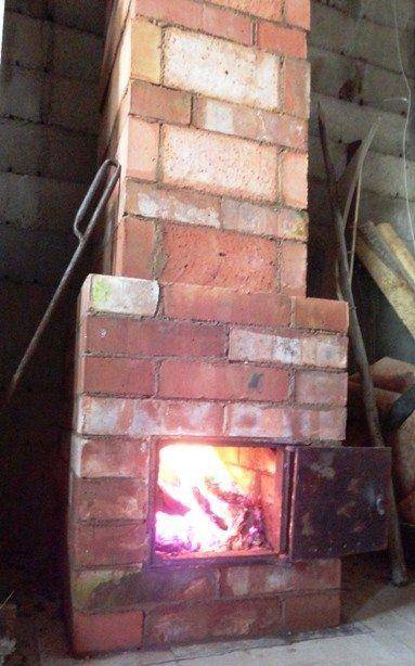 Печь на дровах для гаража │ воздушное отопление от печи на дровах