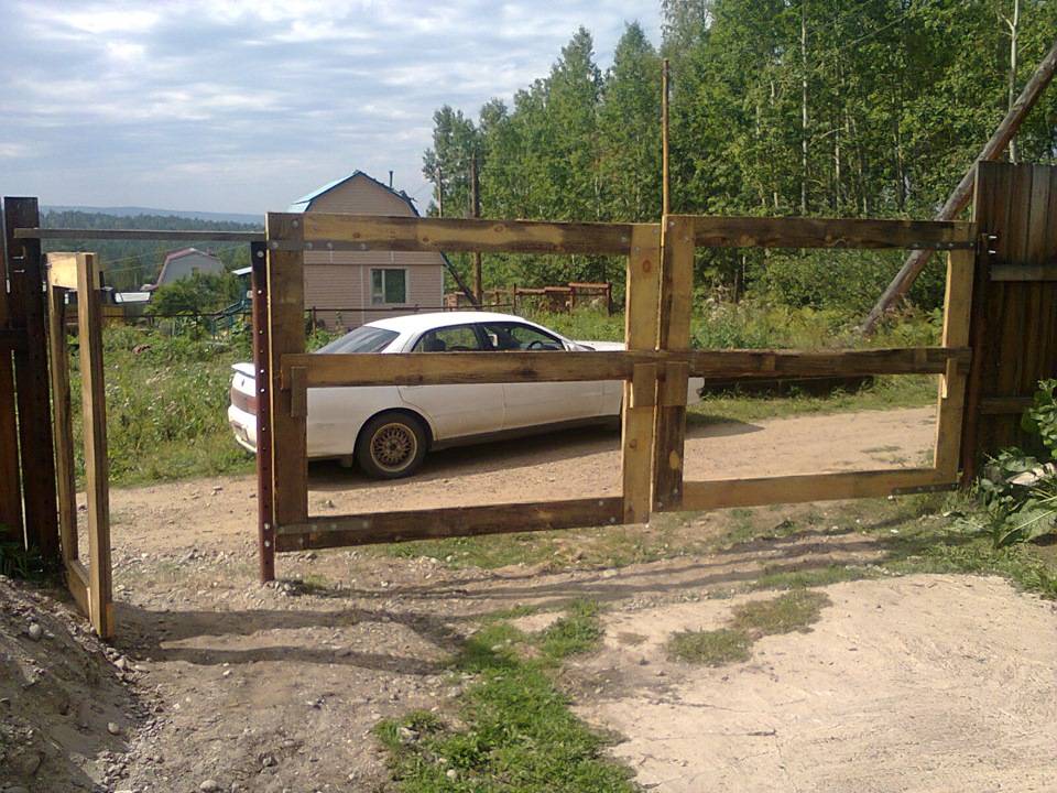 Изготовление ворот из дерева