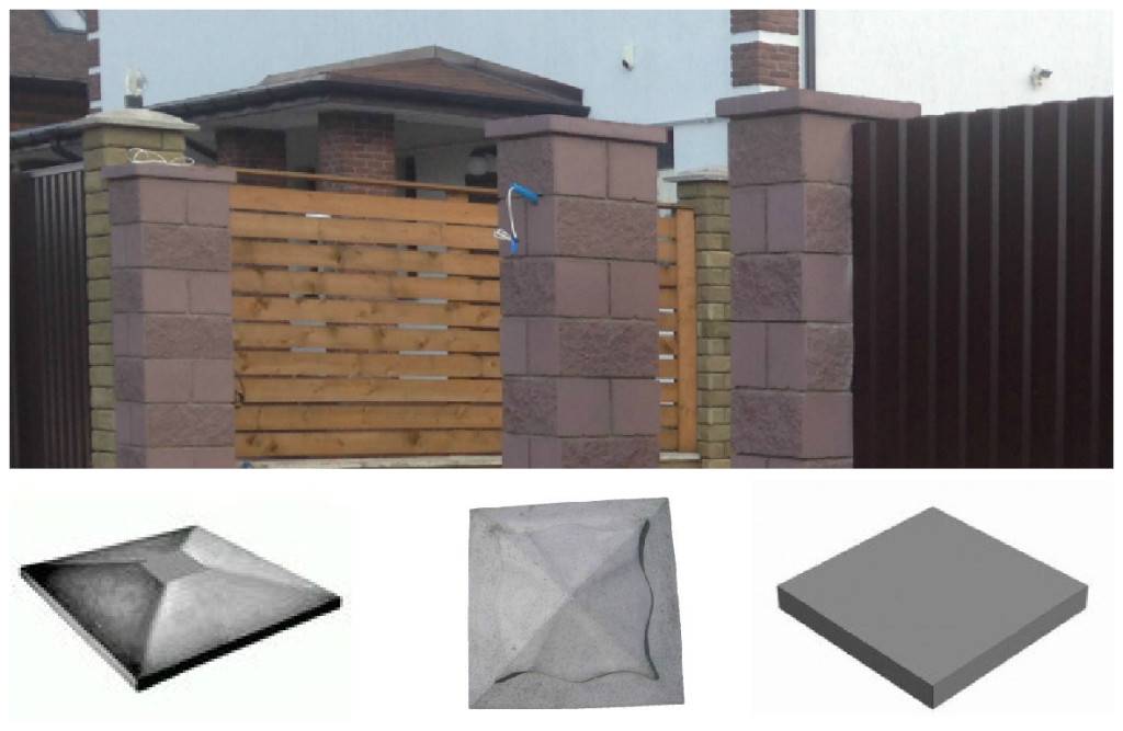 Колпаки на забор полимерно-песчаные заглушки на столбы ограждений из кирпича, бетонные крышки для кирпичных конструкций