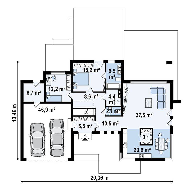 Двухэтажный дом с гаражом (+180 фото). проекты и планировки, топ-9 преимуществ