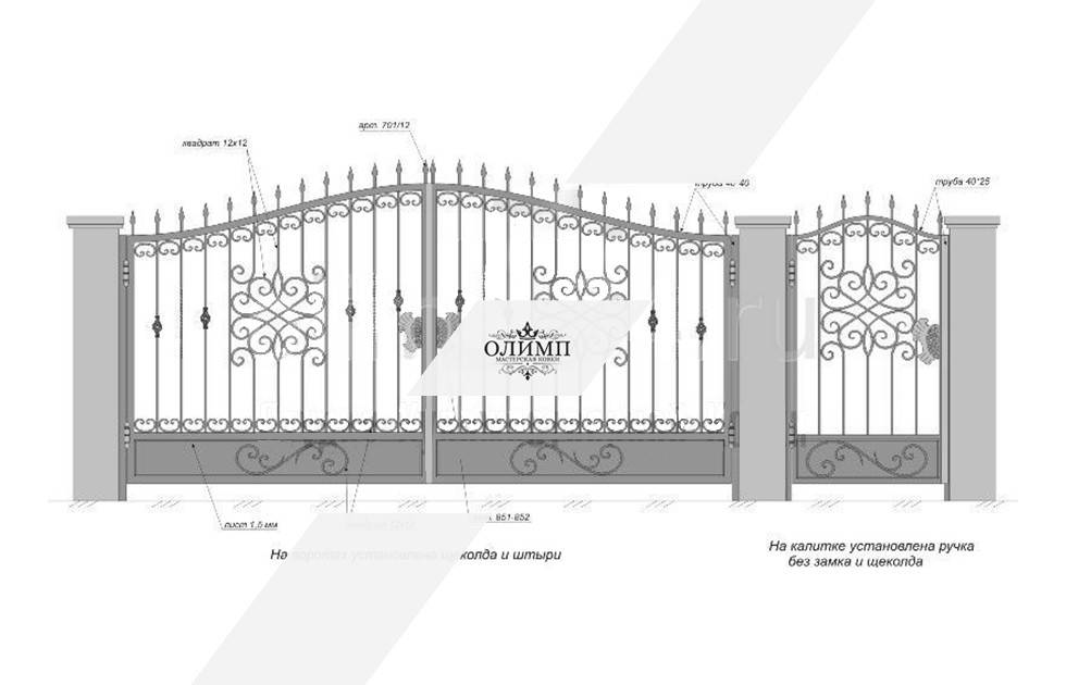 Металлические распашные ворота с калиткой (44 фото): особенности выбора и установки
