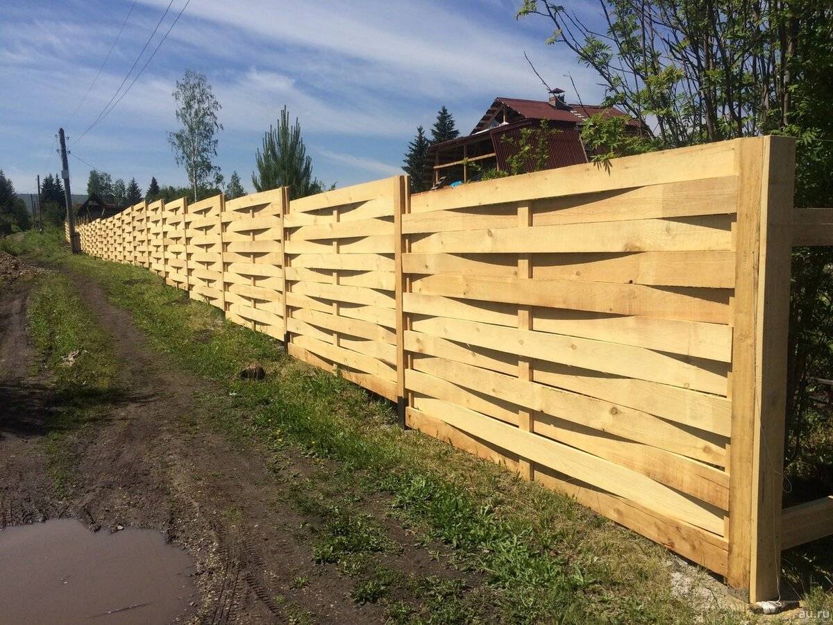 Деревянный забор на металлическом каркасе своими руками