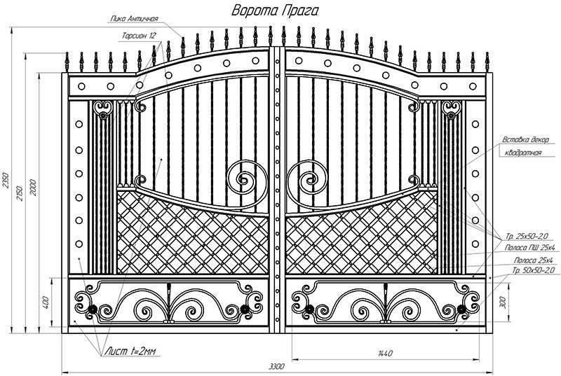 Кованые ворота своими руками: эскизы, как сделать металлические ворота и калитки в домашних условиях