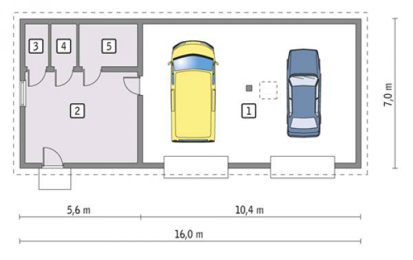 Проект гаража на 2 машины: размеры и чертежи каркасного оптимального гаража с хозблоком