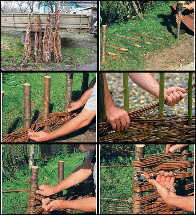 Плетеный забор на даче своими руками: материал и принципы изготовления