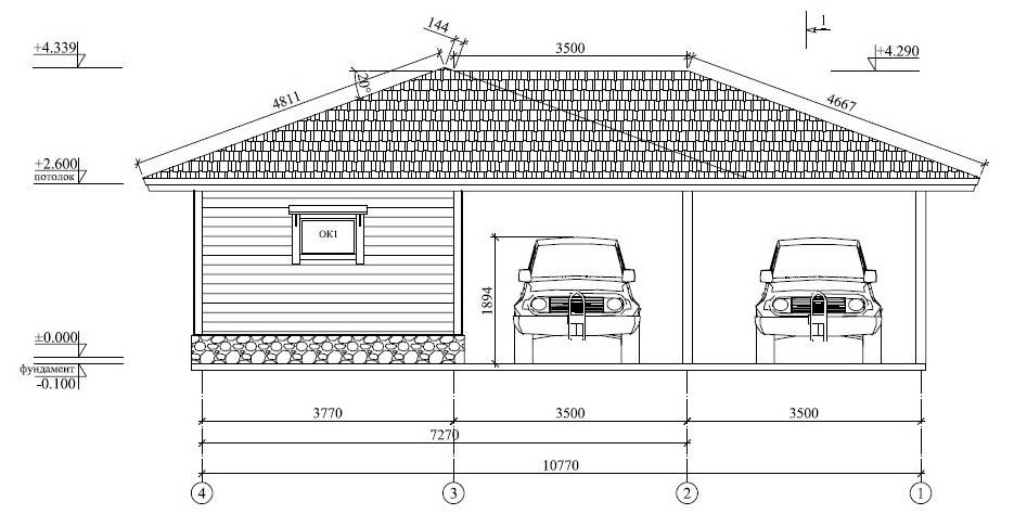 Проекты гаража с хозблоком: конструкции и чертежи