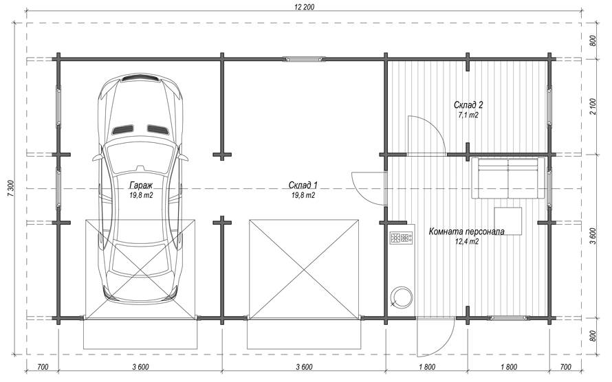 Стандартные размеры гаража для легкового автомобиля и технический план гаража