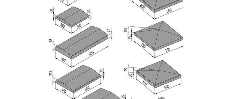 Колпаки для забора из кирпича своими руками: схема изготовления бетонных, металлических, пластиковых и полимерных крышек