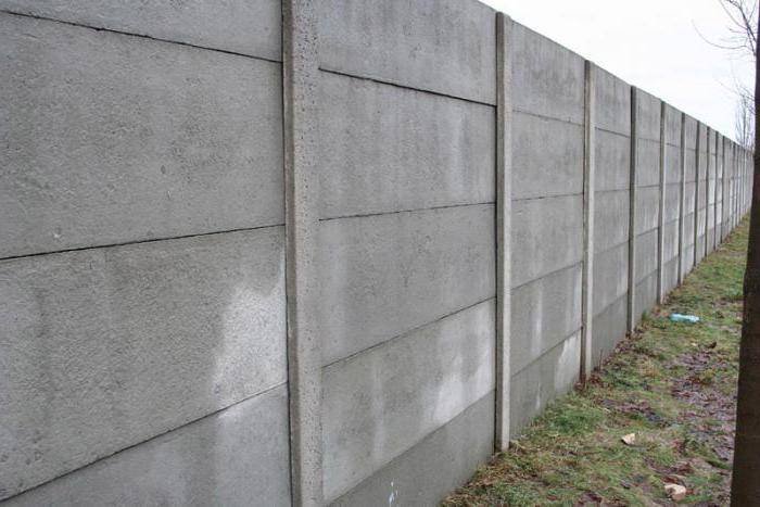 Размеры бетонного забора