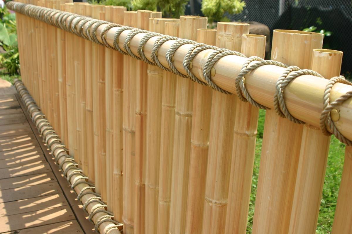 Бамбуковый забор и изгородь: фото, рулоны на дачу