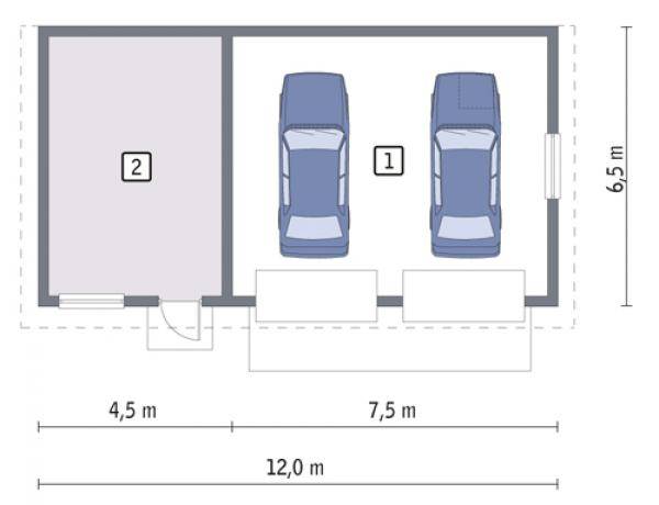 Размер гаража на 2 машины: стандартные габариты, исходные данные для вычислений ширины по параметрам техники